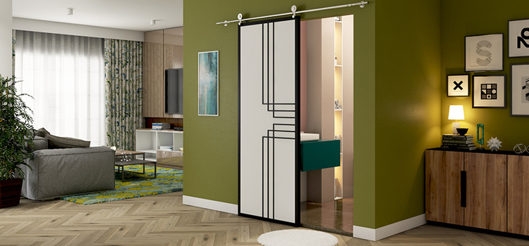 sliding bathroom door installation in Lemoore
